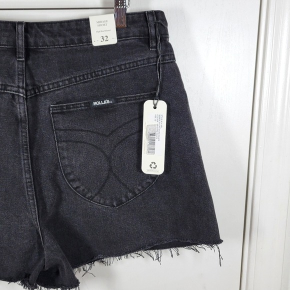 Rolla's Mirage High Rise Denim Shorts Stone Black Size 32 Free People - Picture 8 of 10